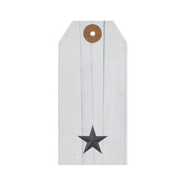 Faceted Barn Star Barnwood Paper Tag Charcoal 4.75x2.25 w/ Twine Set of 50 - The Fox Decor
